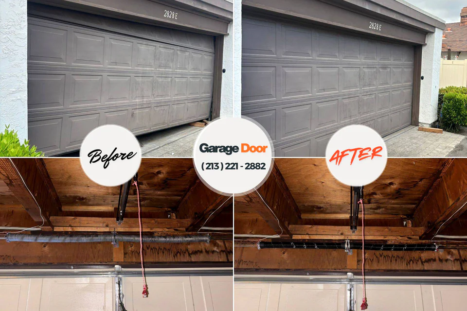 Before and after: garage door repair Pocasset, MA